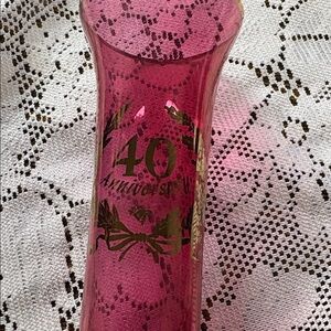 Vintage Cranberry Red 40th Anniversary Bud Vase; West Virginia Glass, 10 in.tall